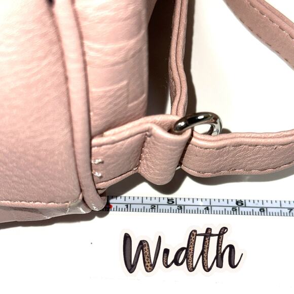 Steve Madden Womens Mini Backpack Blush Pink Leather Embossed Gold Tone Hardware - Picture 9 of 9